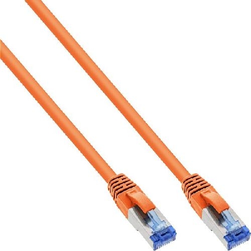 InLine® Patchkabel, S/FTP (PiMf), Cat.6A, halogenfrei, orange, 0,3m 76833O