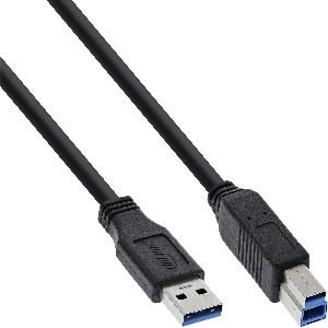 InLine® USB 3.2 Gen.1 Kabel, A an B, schwarz, 5m 35350