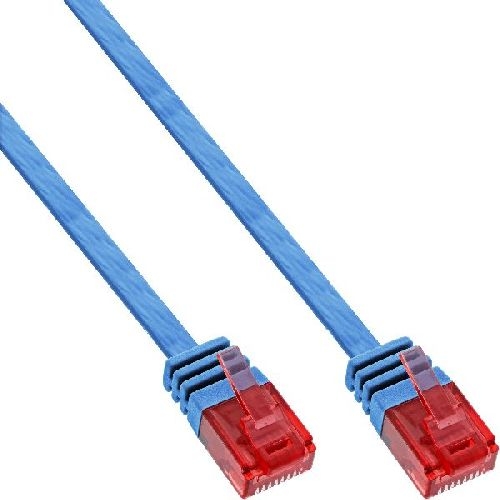 InLine® Patchkabel flach, U/UTP, Cat.6, blau, 15m 71615B