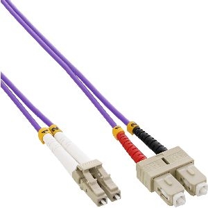 InLine® LWL Duplex Kabel, LC/SC, 50/125µm, OM4, 1m 88641P