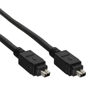 InLine® FireWire Kabel, IEEE1394 4pol Stecker / Stecker, schwarz, 3m 34443