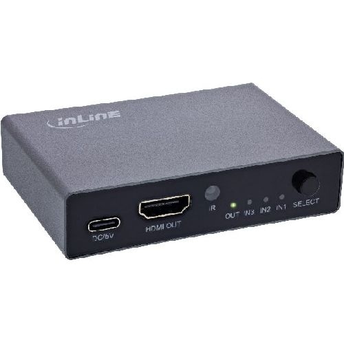 InLine® HDMI Switch, 3-fach, 8K4K@60Hz, HDCP 2.3 65020