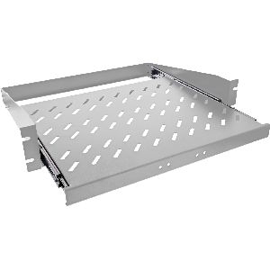 InLine® 19&quot; Fachboden ausziehbar, 350mm, 30kg, 2HE, RAL 7035 lichtgrau 19114J