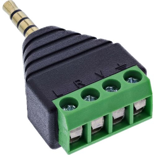 InLine® Adapter 3,5 mm Klinke 4pol Stereo/Mikro auf Terminalblock, schwarz 92504J