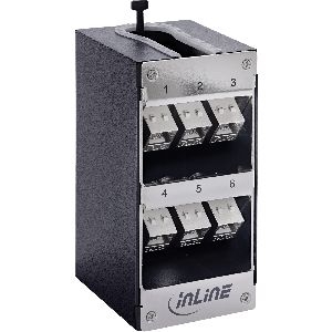 InLine® Verteilerkasten 6-Port Cat.6A Wand-/Hutschiene inkl. Keystone-Module 76203O