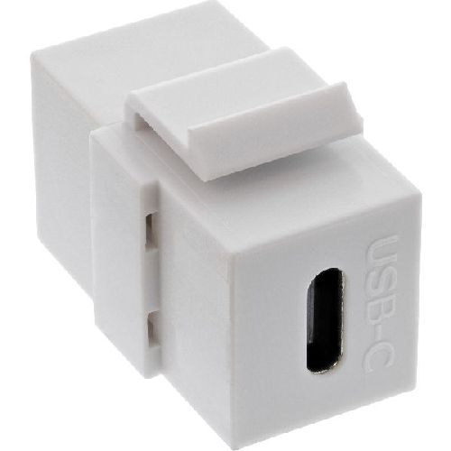 InLine® USB 3.1 Keystone Snap-In Einsatz, USB-C Buchse / Buchse, weiß 76201W