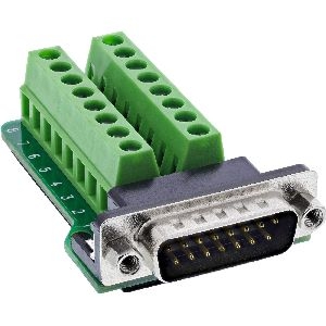 InLine® D-Sub 15 Terminalblock, Stecker, 2-reihig, Schraubklemme 92502B