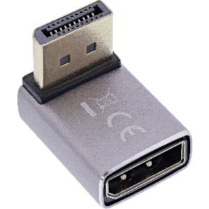 InLine® DisplayPort 1.4 Adapter, DisplayPort Stecker / Buchse, 90° oben, 8K UHD 17291G