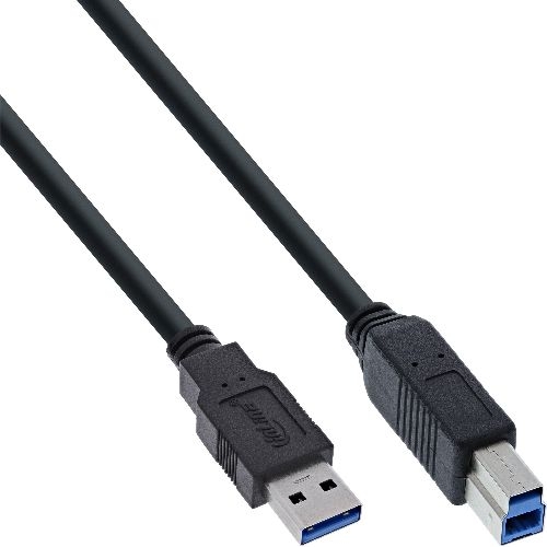 InLine® USB 3.2 Gen.1 Kabel, A an B, schwarz, 0,3m 35303