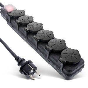 InLine® Outdoor-Steckdosenleiste, 6-fach Schutzkontakt, IP44, mit Schalter, 10m 16496Q