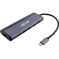 InLine® 8-in-1 USB-C Multihub, HDMI, DP, USB 3.2, PD 3.0 100W, MST 33278B