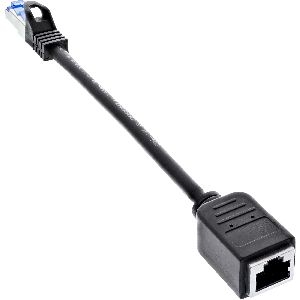 InLine® Patchkabel Verlängerung, RJ45 Protektor, S/FTP (PiMf), Cat.6A, 0,2m 76501X