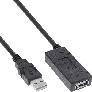 InLine® USB 2.0 Aktiv-Verlängerung, USB-A Stecker/Buchse, 10m 34611A