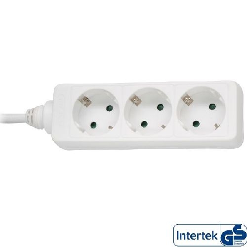 InLine® Steckdosenleiste, 3-fach Schutzkontakt, weiß, 5m 16435W
