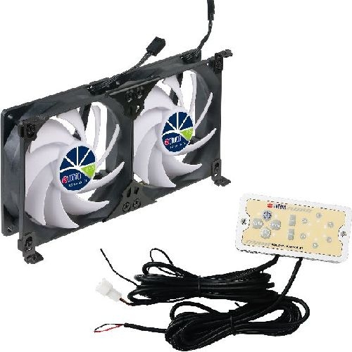 Titan TTC-SC22(B)/V2+ Kühlschrank-Doppellüfter 120x25mm IP55 für Camping 33742O