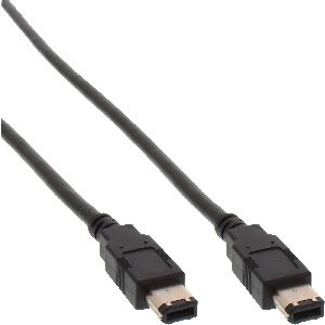 InLine® FireWire Kabel, IEEE1394 6pol Stecker / Stecker, schwarz, 1,8m 34002