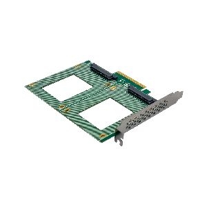 InLine® PCIe Karte zu 2x intern U.2 NVMe SFF-8639 – Bifurcation, PCIe x8, breit 76660P