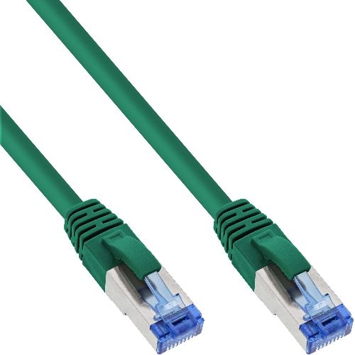 InLine® Patchkabel, S/FTP (PiMf), Cat.6A, halogenfrei, grün, 2m 76802G
