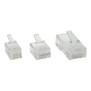 InLine® Modularstecker 6P4C RJ11 zum Crimpen auf Rundkabel, 10er Pack 73014R