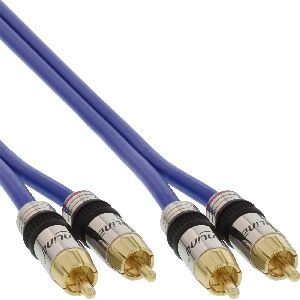 InLine® Cinch Kabel AUDIO, PREMIUM, 2x Cinch Stecker / Stecker, 15m 89715P