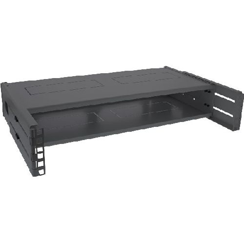 InLine® 19 Rack zur Wandmontage, 2HE, 24-40cm Tiefe, mit Abdeckung, schwarz 19102B