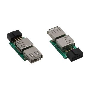 InLine® USB 2.0 Adapter, 2x Buchse A auf Pfostenanschluss 33440I