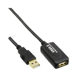 InLine® USB 2.0 Aktiv-Verl., mit Signalverstärkung "Repeater", ST A / BU A, 20m 34613I