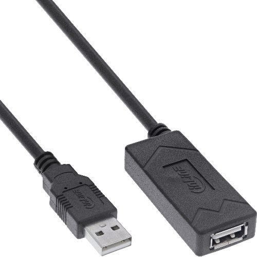 InLine® USB 2.0 Aktiv-Verlängerung, USB-A Stecker/Buchse, 12,5m 34617A