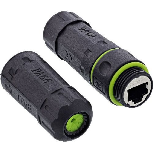 InLine® Patchkabelkupplung Cat.6A, IP68, 2x RJ45 Buchse, geschirmt, M20 69927H