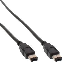 InLine® FireWire Kabel, IEEE1394 6pol Stecker / Stecker, schwarz, 1m 34001