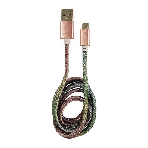 LC-Power LC-C-USB-MICRO-1M-4 USB A zu Micro-USB Kabel, Disco-Glitzer, 1m 31332D