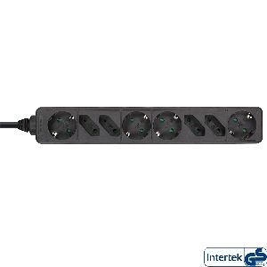 InLine® Steckdosenleiste, 8-fach, 4x Schutzkontakt + 4x Euro, schwarz, 3m 16483