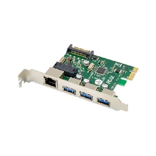 InLine® Combokarte Gigabit Netzwerk und USB 3.2 Gen.1, 1x RJ45, 3x USB-A 51125R