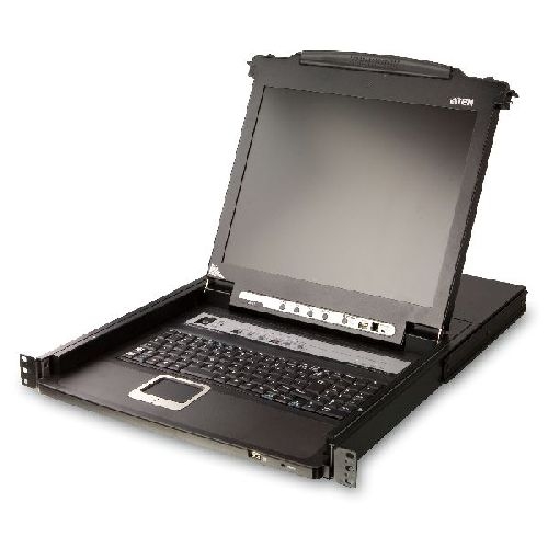 ATEN CL5708N CH KVM-Switch 8-Port 19-LCD Single Rail (PS/2-USB VGA) CH-Layout 60714J