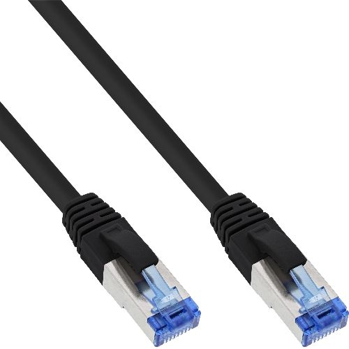 InLine® Patchkabel, S/FTP (PiMf), Cat.6A, halogenfrei, schwarz, 3m 76803S