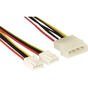 InLine® Strom Y-Kabel intern, 1x 5,25&quot; an 2x 3,5&quot;, 0,20m 26950
