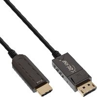 InLine® DisplayPort zu HDMI AOC Konverter Kabel, 4K/60Hz, schwarz, 15m 17180B
