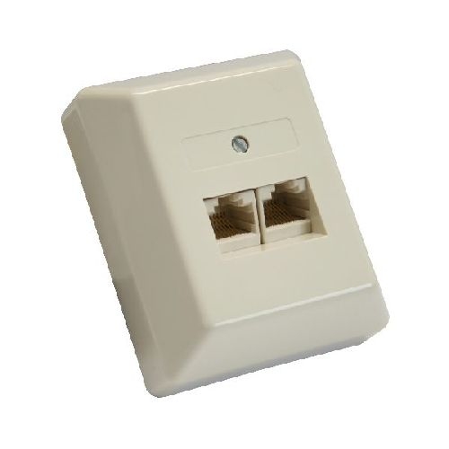 InLine® ISDN Anschlussdose, 2x RJ45 Buchse, Aufputz, Schraubanschluss 2x 8-fach 69988B