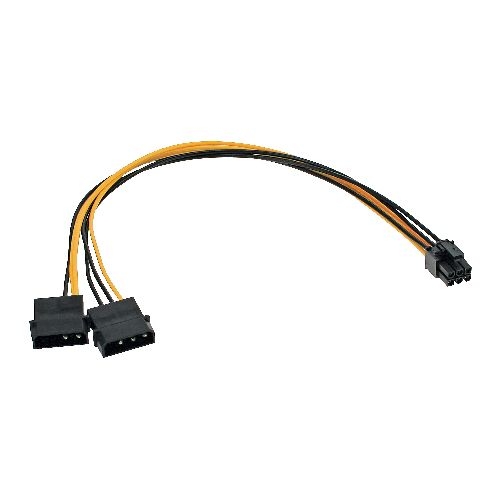 InLine® Stromadapter int., 2x4pol zu 6pol für PCIe (PCI-Express) Grafikkarten 26628