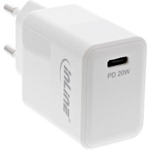 InLine® USB PD Netzteil Ladegerät Single USB-C, Power Delivery, 20W, weiß 31500C