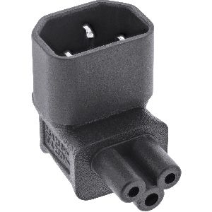 InLine® Netzadapter IEC 60320 C14 / C5, oben/unten gewinkelt, 3pol. Kaltgeräte 16723G
