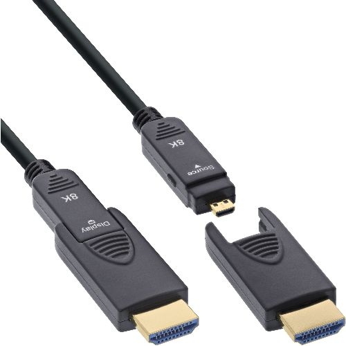 InLine® HDMI AOC Kabel, Ultra High Speed 2.1, abnehmbar, 8K, 30m 17930O