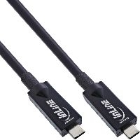 InLine® USB 3.2 Gen.2 AOC Kabel, USB-C Stecker/Stecker, schwarz, 7,5m 35797A