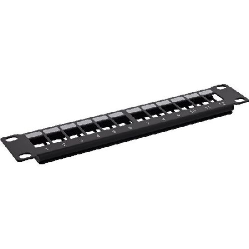 InLine® 10 Leerpanel 12-fach, für Keystone Module, 1HE, schwarz 10112A