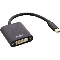 InLine® Mini DisplayPort zu DVI Adapter Aluminium, schwarz, 0,15m 17194S