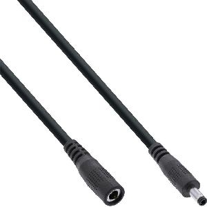 InLine® DC Verlängerungskabel, DC Stecker/Buchse 4,0x1,7mm, AWG 18, schwarz 0,5m 26955C