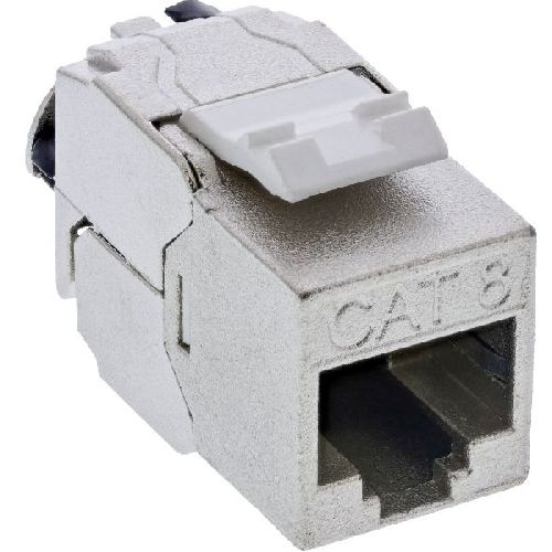 24er Bulk-Pack InLine® Keystone RJ45 Buchse Slim, SNAP-In, Cat.8.1, integr. Kab. B-76202Q