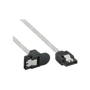 InLine® SATA 6Gb/s Kabel rund, mit Lasche, gewinkelt, 0,5m 27305X