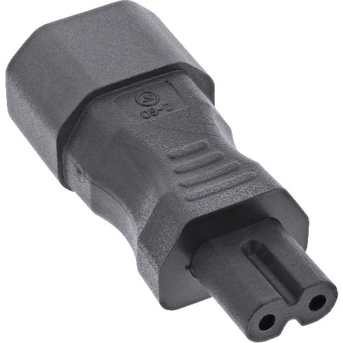 InLine® Netzadapter IEC 60320 C14 / C7, 3pol Kaltgeräte zu 2pol 16723C