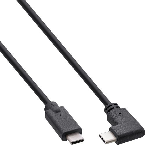 InLine® USB-C Kabel gewinkelt, USB 3.2 Gen.2x2, 20Gb/s, 100W, schwarz, 0,3m 35707W